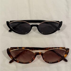 Stylish Black and Tortoiseshell Cat-Eye Sunglasses
